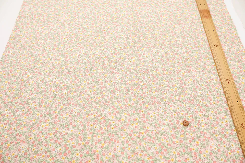 Cotton Broad Printed Fabric - Dot Flower - nomura tailor