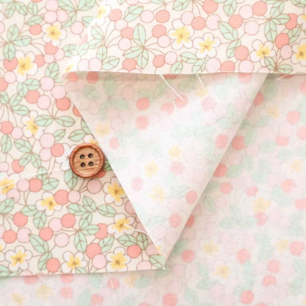 Cotton Broad Printed Fabric - Dot Flower - nomura tailor
