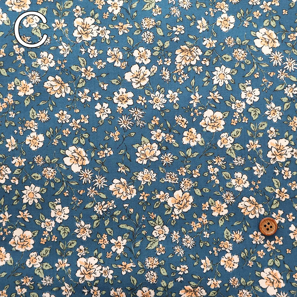Cotton Broad Printed Fabric - Flowers - nomura tailor