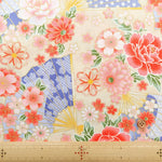 Cotton Sheeting printed Fabric - Kaleidoscope Romance 扇子 - nomura tailor
