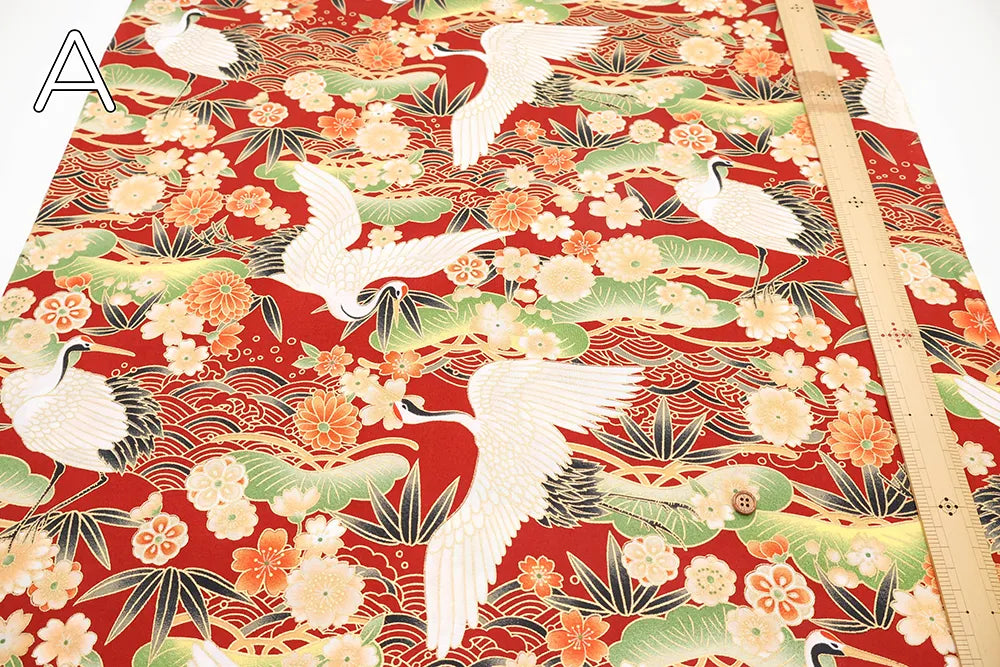 Cotton Sheeting printed Fabric - Kaleidoscope Romance - Crane - nomura tailor