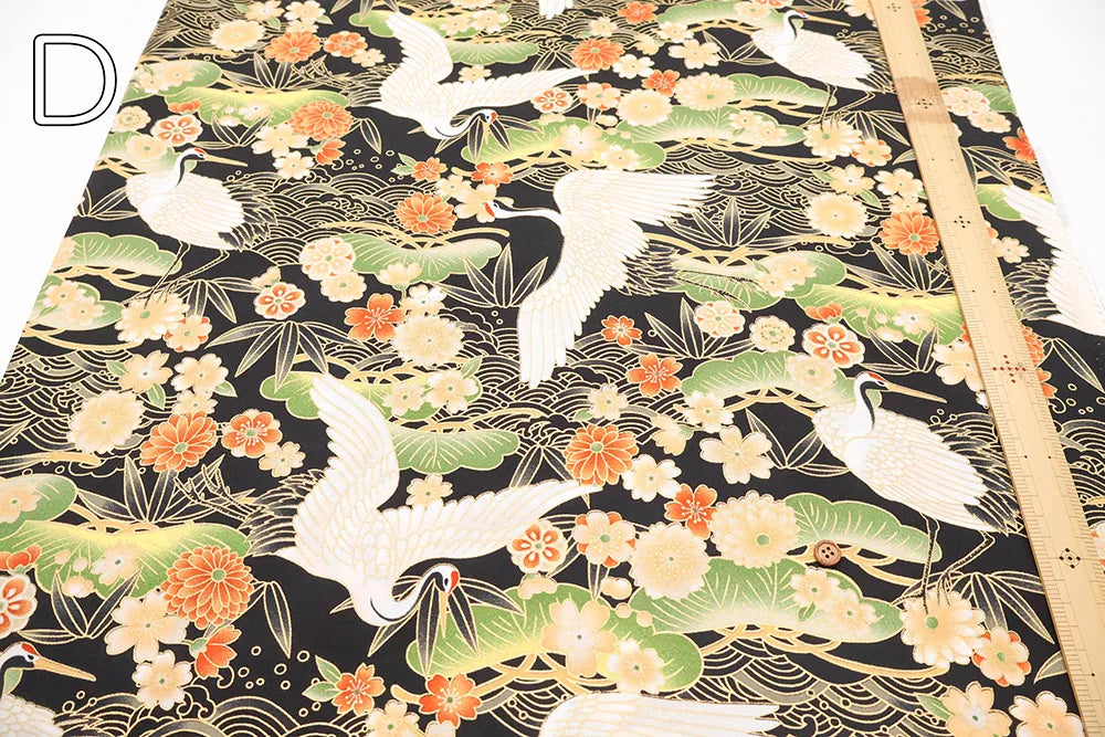 Cotton Sheeting printed Fabric - Kaleidoscope Romance - Crane - nomura tailor