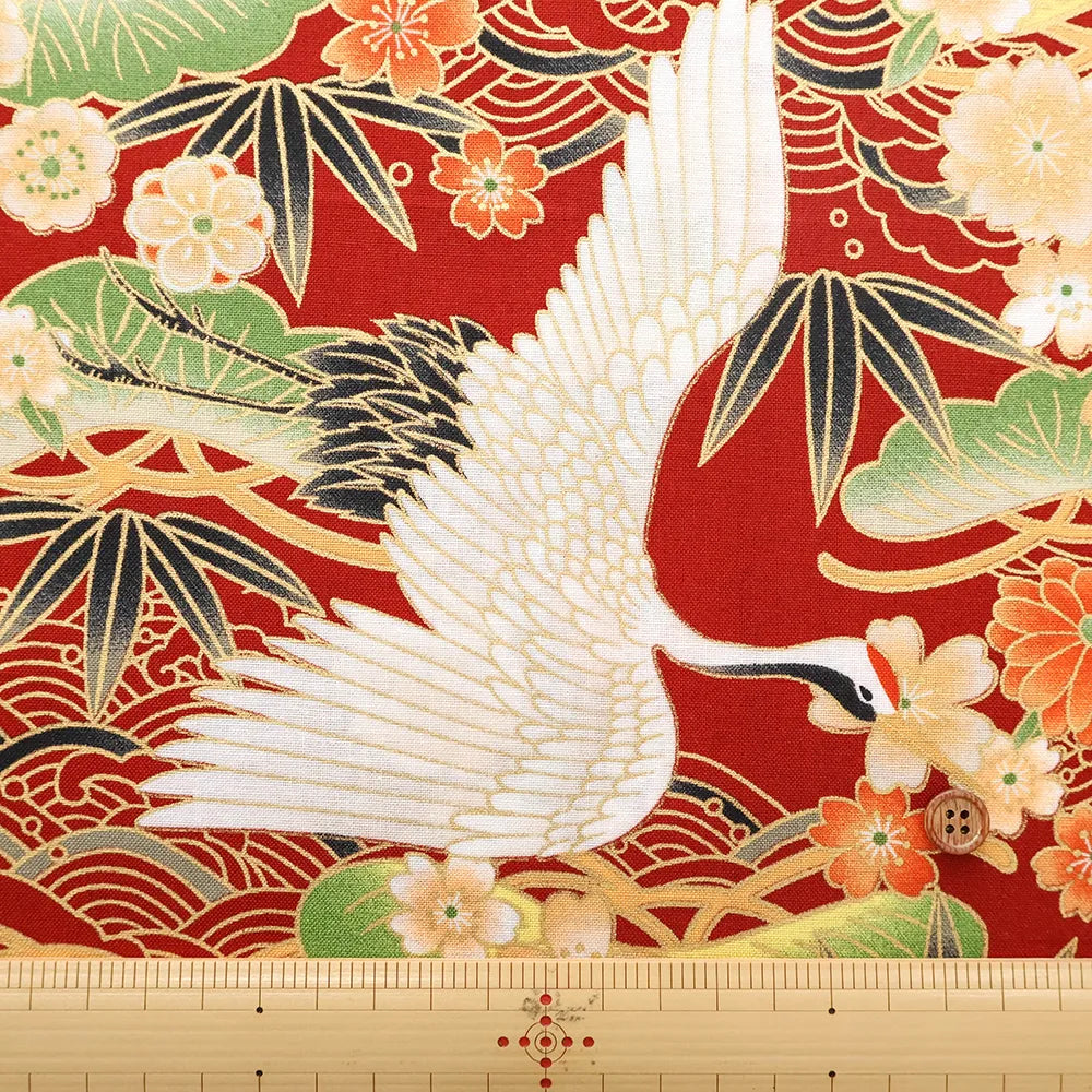 Cotton Sheeting printed Fabric - Kaleidoscope Romance - Crane - nomura tailor