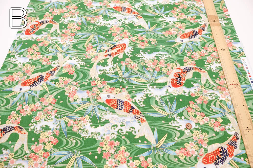 Cotton Sheeting printed Fabric - Kaleidoscope Romance - Carp - nomura tailor