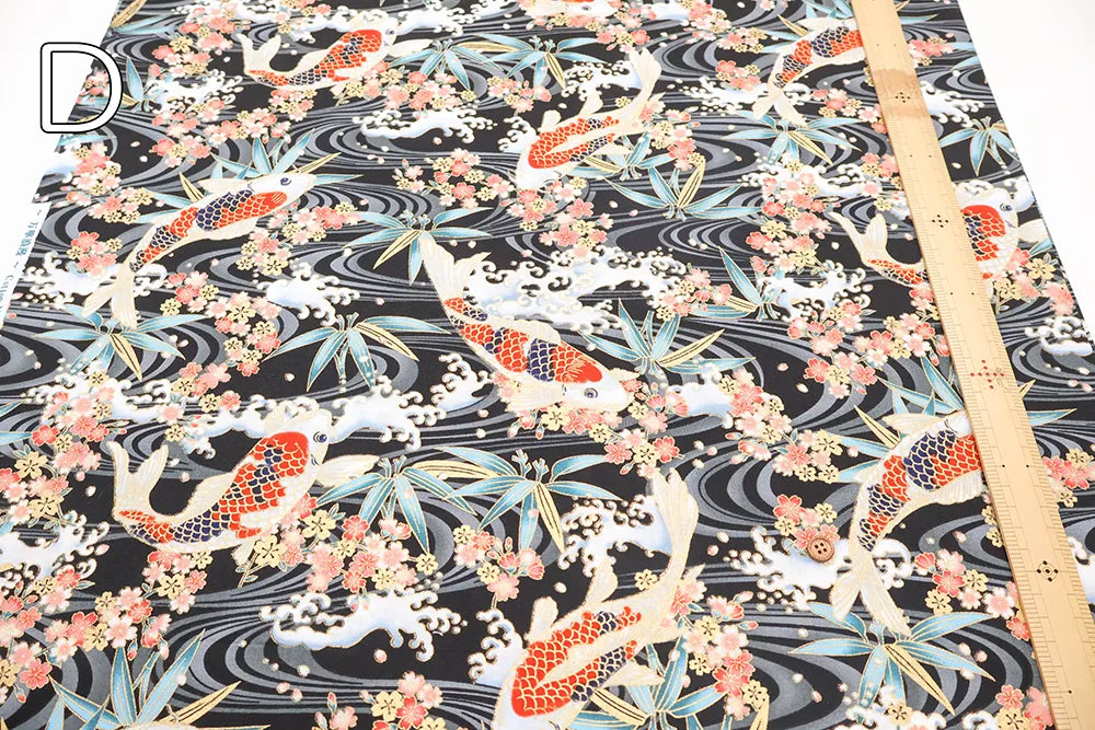 Cotton Sheeting printed Fabric - Kaleidoscope Romance - Carp - nomura tailor