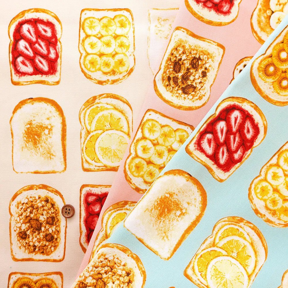 Cotton Oxford Printed Fabric - Toast - nomura tailor