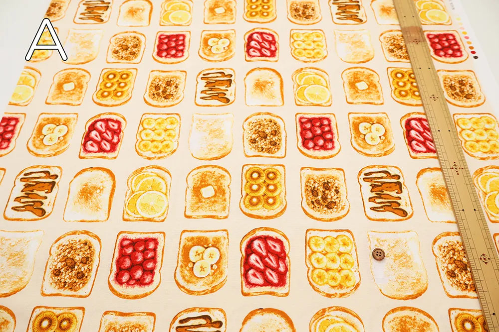 Cotton Oxford Printed Fabric - Toast - nomura tailor