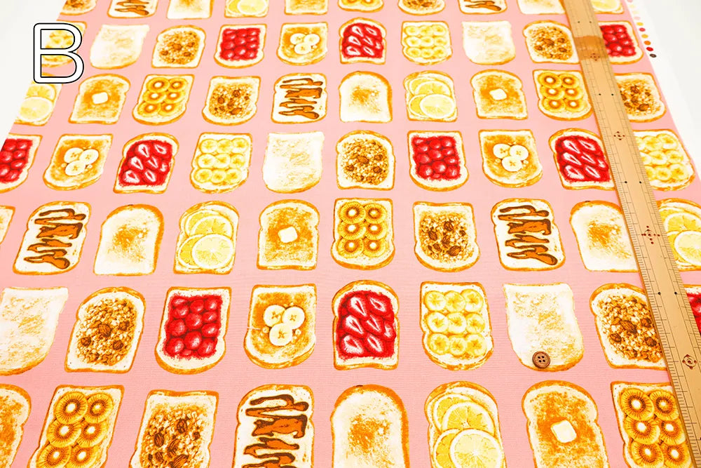 Cotton Oxford Printed Fabric - Toast - nomura tailor
