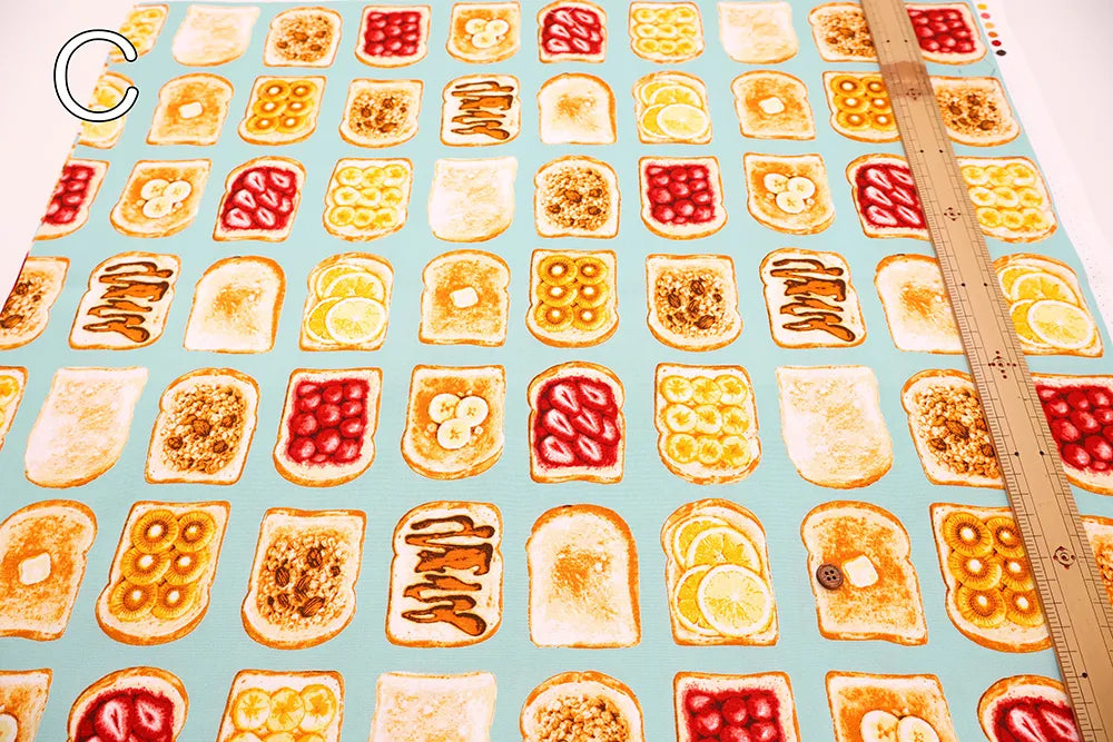 Cotton Oxford Printed Fabric - Toast - nomura tailor