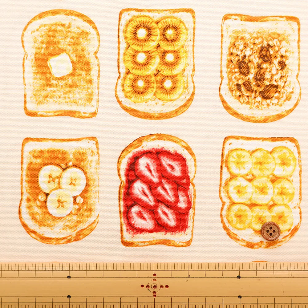 Cotton Oxford Printed Fabric - Toast - nomura tailor