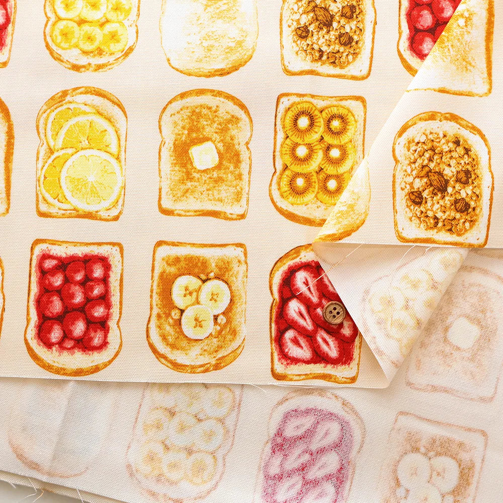 Cotton Oxford Printed Fabric - Toast - nomura tailor