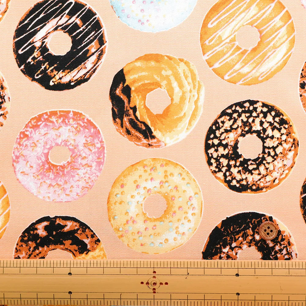 Cotton Oxford Printed Fabric - Donuts - nomura tailor