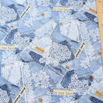 Cotton Ox Printed Fabric Denim and Lace - nomura tailor