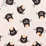 Cotton sheeting print fabric Cat and crown - nomura tailor