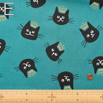 Cotton sheeting print fabric Cat and crown - nomura tailor