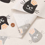 Cotton sheeting print fabric Cat and crown - nomura tailor