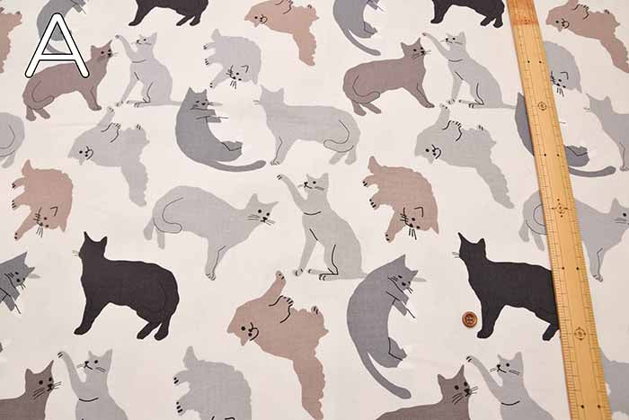 Cotton W Width Print Fabric Number 5 Collection Neko - nomura tailor