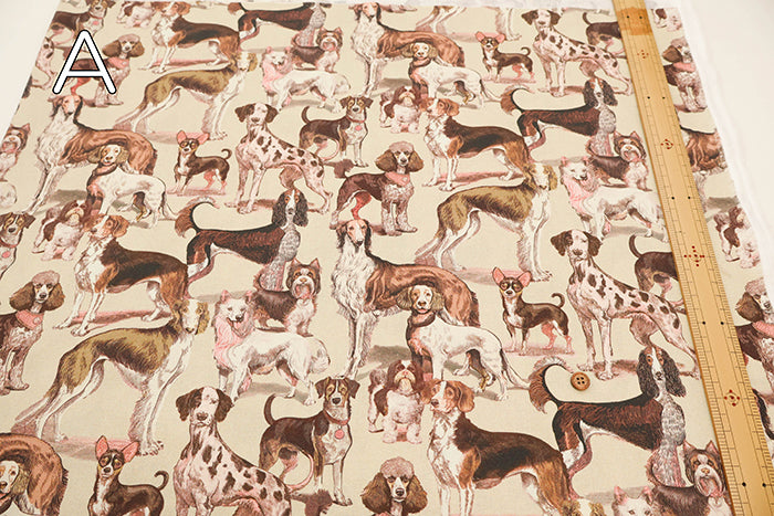 Cotton Muslin printed Fabric - nora. Dog - nomura tailor
