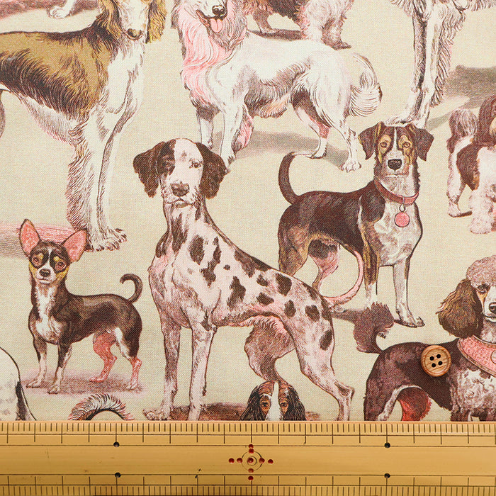 Cotton Muslin printed Fabric - nora. Dog - nomura tailor