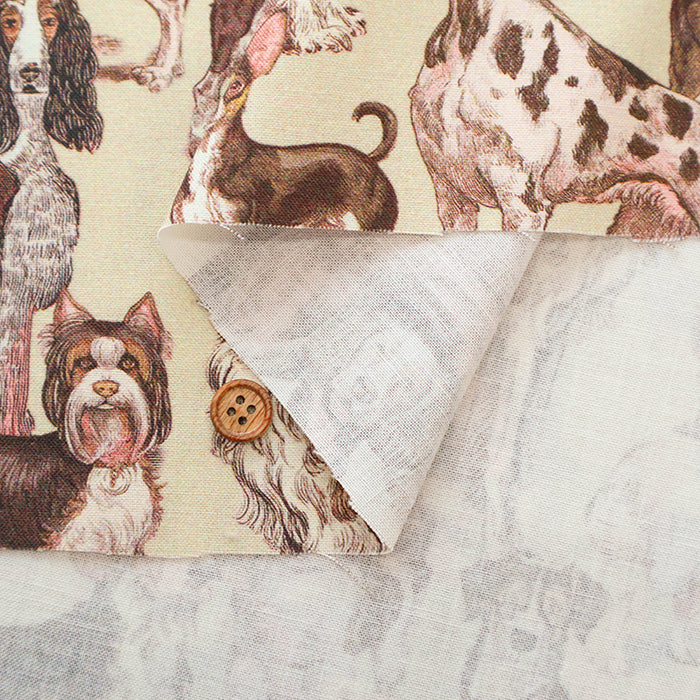 Cotton Muslin printed Fabric - nora. Dog - nomura tailor