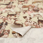 Cotton Muslin printed Fabric - nora. Dog - nomura tailor