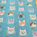 Cotton Muslin printed Fabric - nora. Cat - nomura tailor