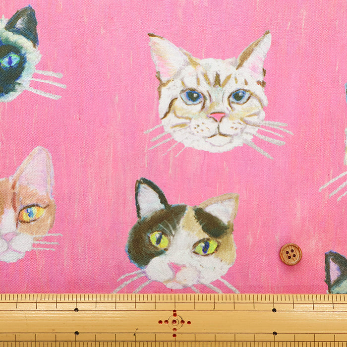 Cotton Muslin printed Fabric - nora. Cat - nomura tailor