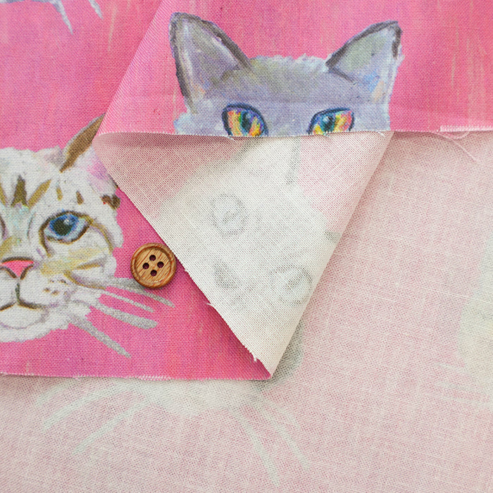 Cotton Muslin printed Fabric - nora. Cat - nomura tailor