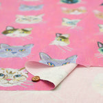 Cotton Muslin printed Fabric - nora. Cat - nomura tailor