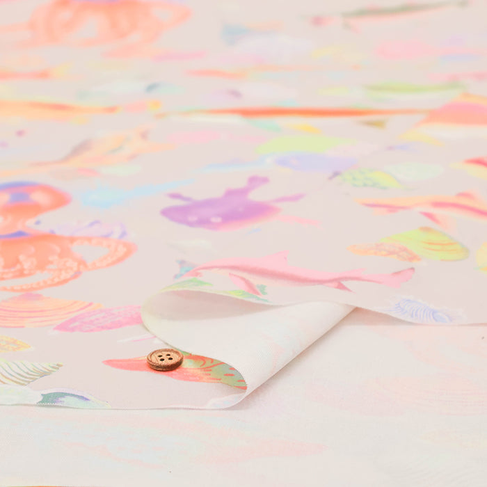Cotton Sheeting Inkjet-printed Fabric - nora. School of fish - nomura tailor