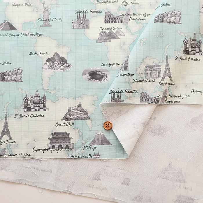 Cotton Muslin Inkjet-printed Fabric - RiCONIC World Tours - nomura tailor