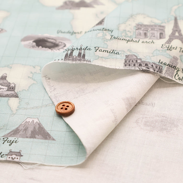 Cotton Muslin Inkjet-printed Fabric - RiCONIC World Tours - nomura tailor