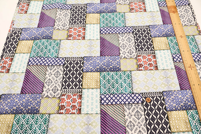 Cotton Muslin Digital Print Fabric RiCONIC - Kogin Patchwork - nomura tailor