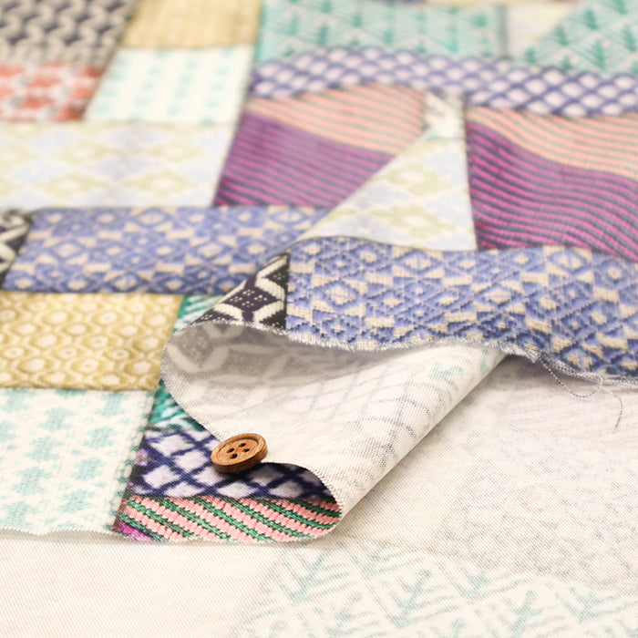 Cotton Muslin Digital Print Fabric RiCONIC - Kogin Patchwork - nomura tailor