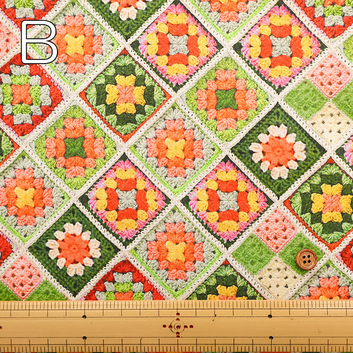 Cotton Sheeting Inkjet Printed Fabric - RiCONIC Granny Square - nomura tailor