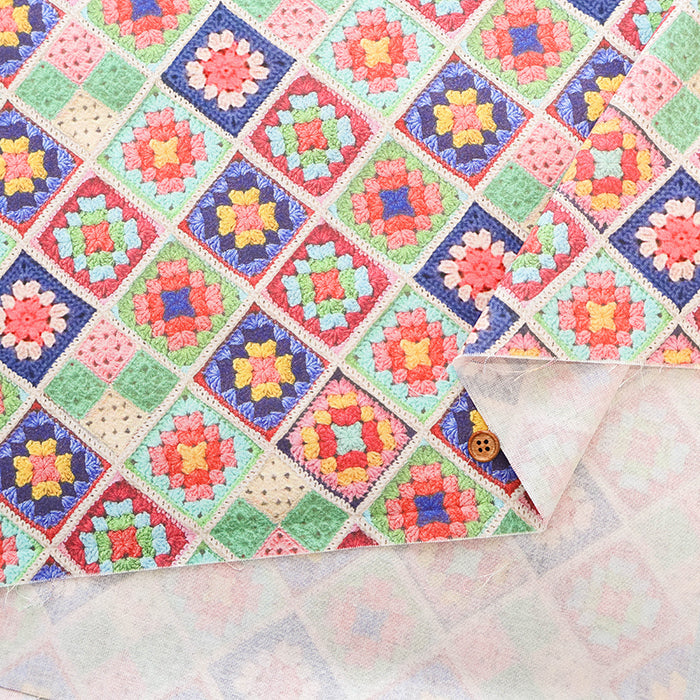 Cotton Sheeting Inkjet Printed Fabric - RiCONIC Granny Square - nomura tailor
