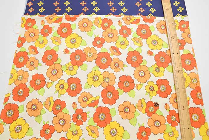 Cotton sheeting inkjet print fabric Piconic Retro Flower - nomura tailor