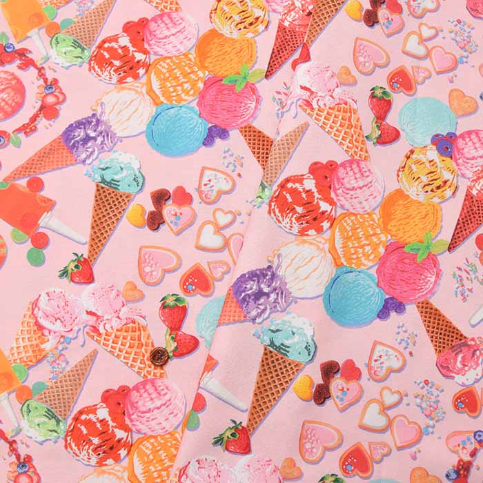 Cotton seating print fabric nora. Sweets - nomura tailor