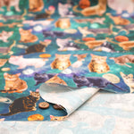 Cotton Sheeting Inkjet-printed Fabric - nora. Space Cat - nomura tailor