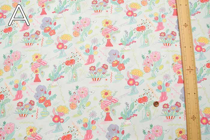 Cotton seating inkjet print fabric NORA. Pop Flower - nomura tailor