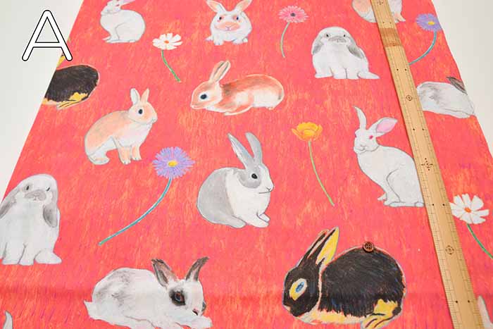 Cotton Ox Print Fabric nora. Rabbit - nomura tailor