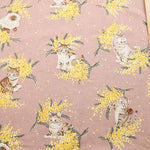 C/L Canvas Printed Fabric Mimosa and Cat - nomura tailor