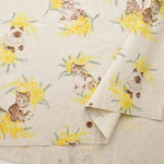 C/L Canvas Printed Fabric Mimosa and Cat - nomura tailor