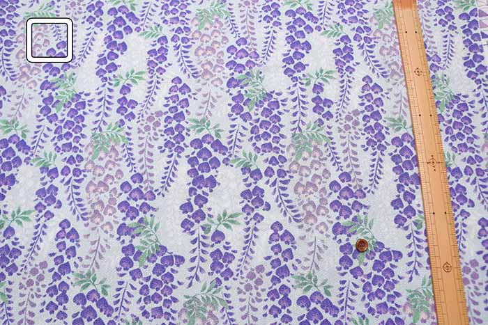 Polyester Futatsu Birmen Print Fabric Fuji no Hana - nomura tailor