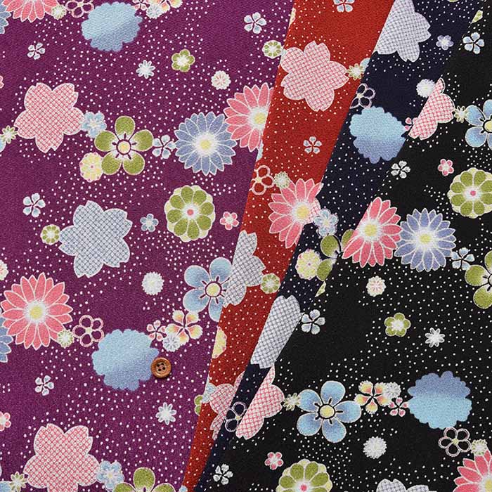 Polyester Chirimeprint fabric flower - nomura tailor