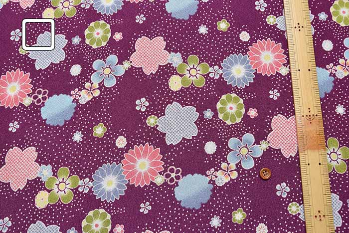 Polyester Chirimeprint fabric flower - nomura tailor