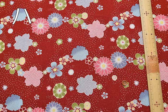 Polyester Chirimeprint fabric flower - nomura tailor