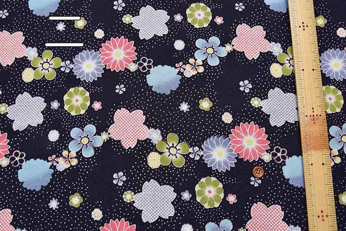 Polyester Chirimeprint fabric flower - nomura tailor