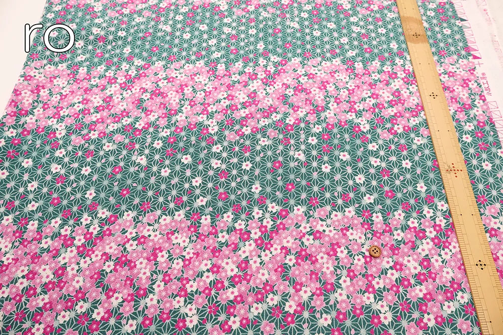 Polyester Crepe (Chirimen) Printed Fabric - Falling Petals - nomura tailor