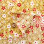 Polyester Crepe (Chirimen) Printed Fabric - Falling Petals - nomura tailor